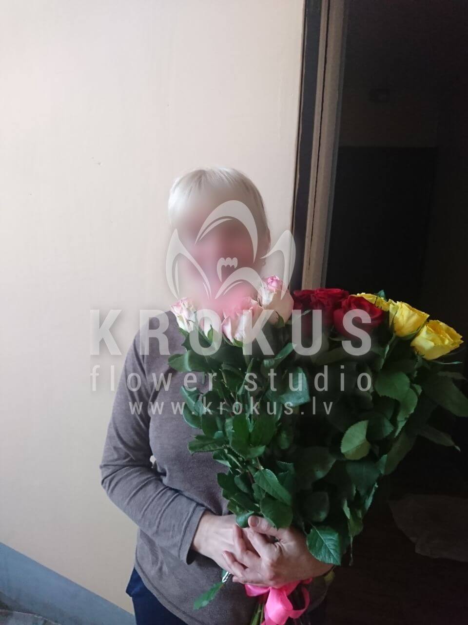 Deliver flowers to Rīga (pink rosesyellow rosesred roses)
