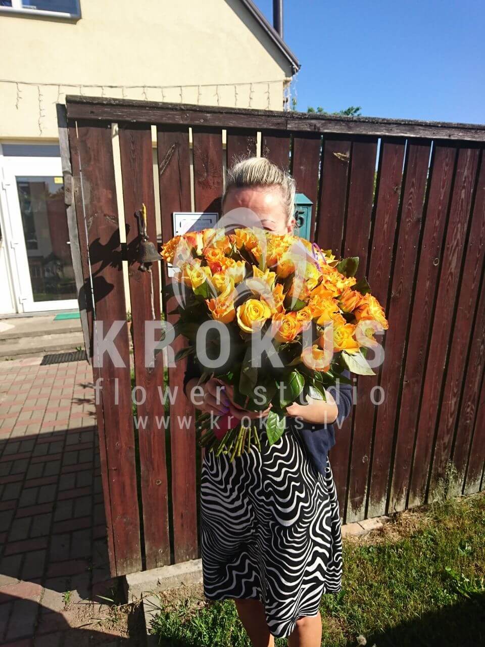 Deliver flowers to Ziedonis (orange rosesyellow roses)