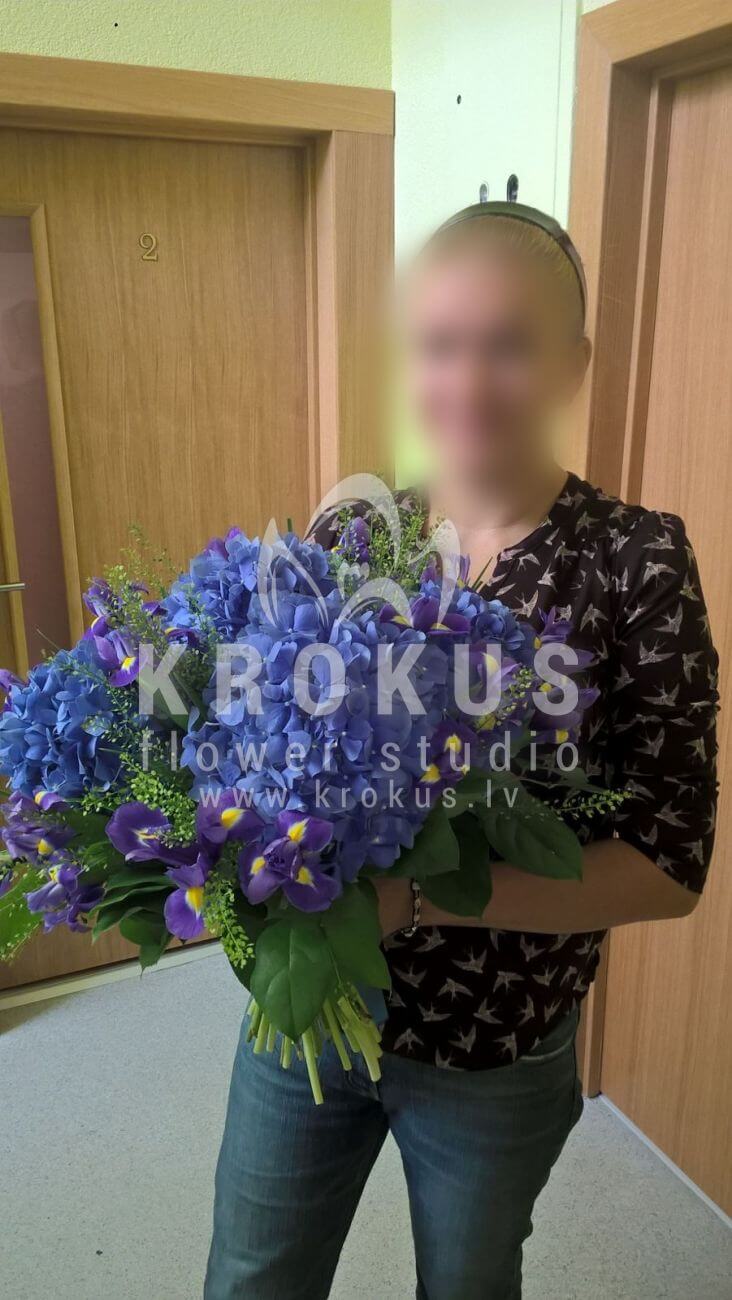 Deliver flowers to Latvia (iriseshydrangeasgree bellsalal)