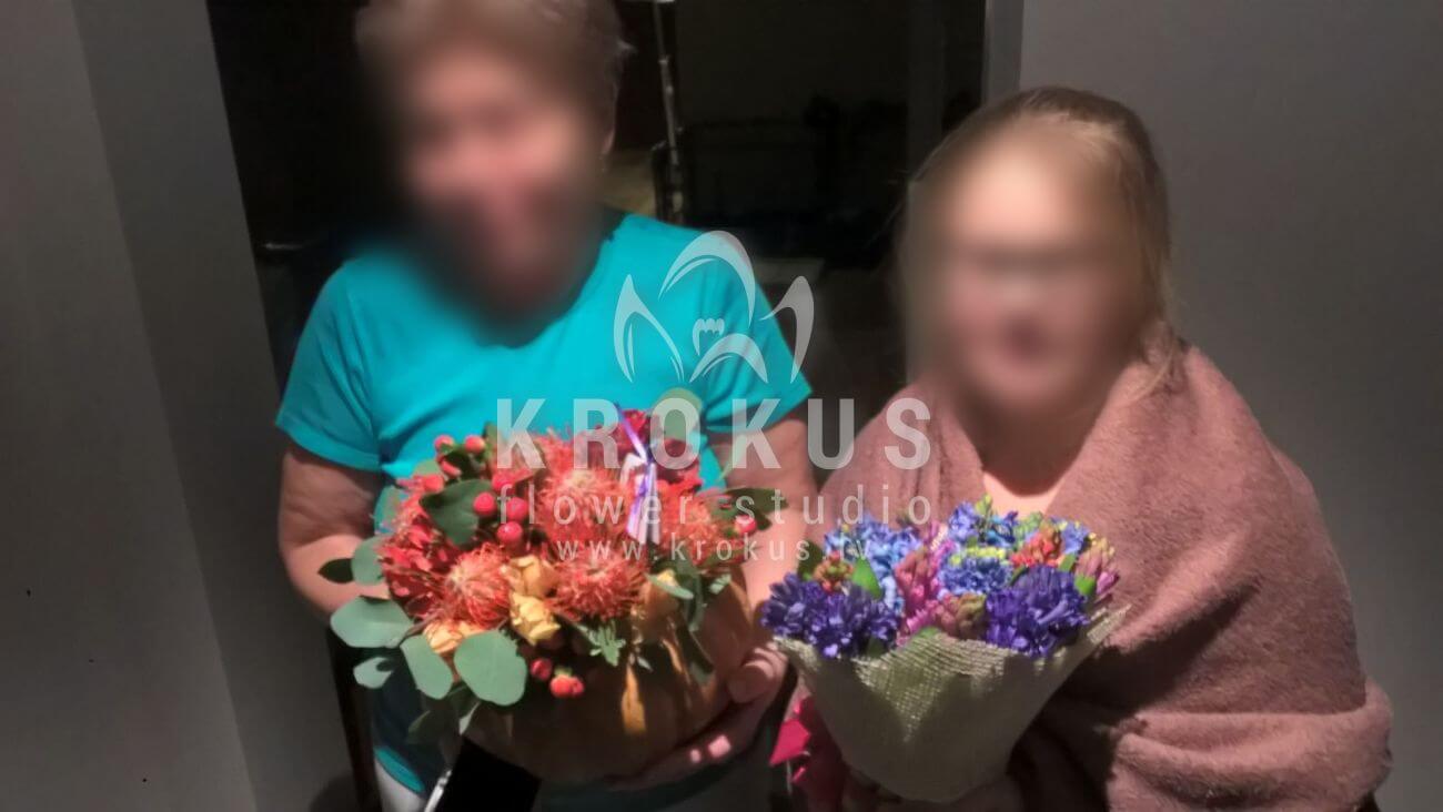 Deliver flowers to Latvia (ilexhyacinthpistaciabrunialeucadendronpumpkinleucospermum)