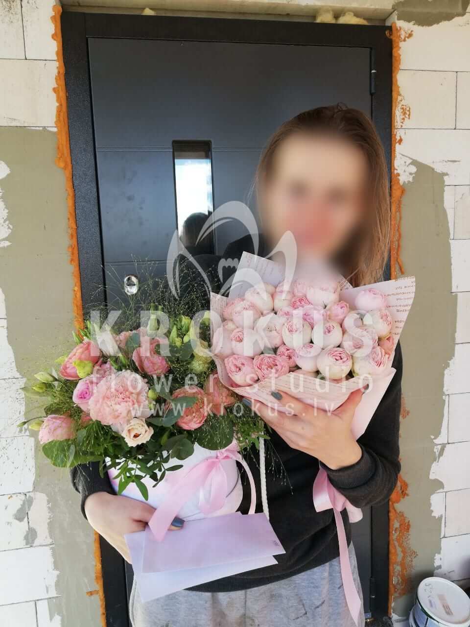 Ziedu piegāde Latvia Grēnes (rozā rozespistācijaneļķesgenistaeikaliptspeonveidīgās rozeslizantes)