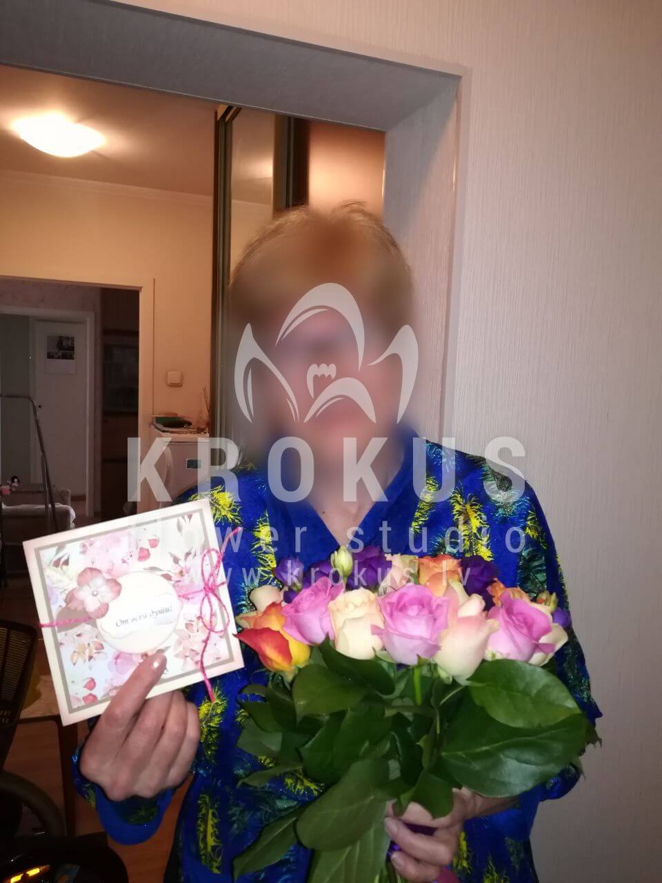 Deliver flowers to Rīga (pink roseswhite rosescream rosesstaticeorange roses)