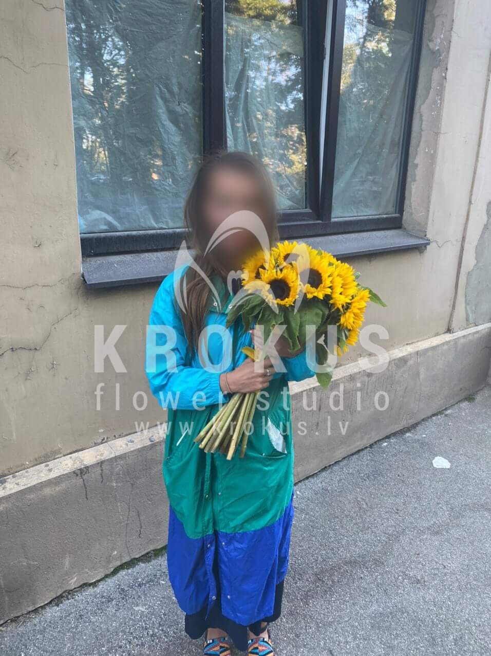 Доставка цветов в город Рига (подсолнухи)