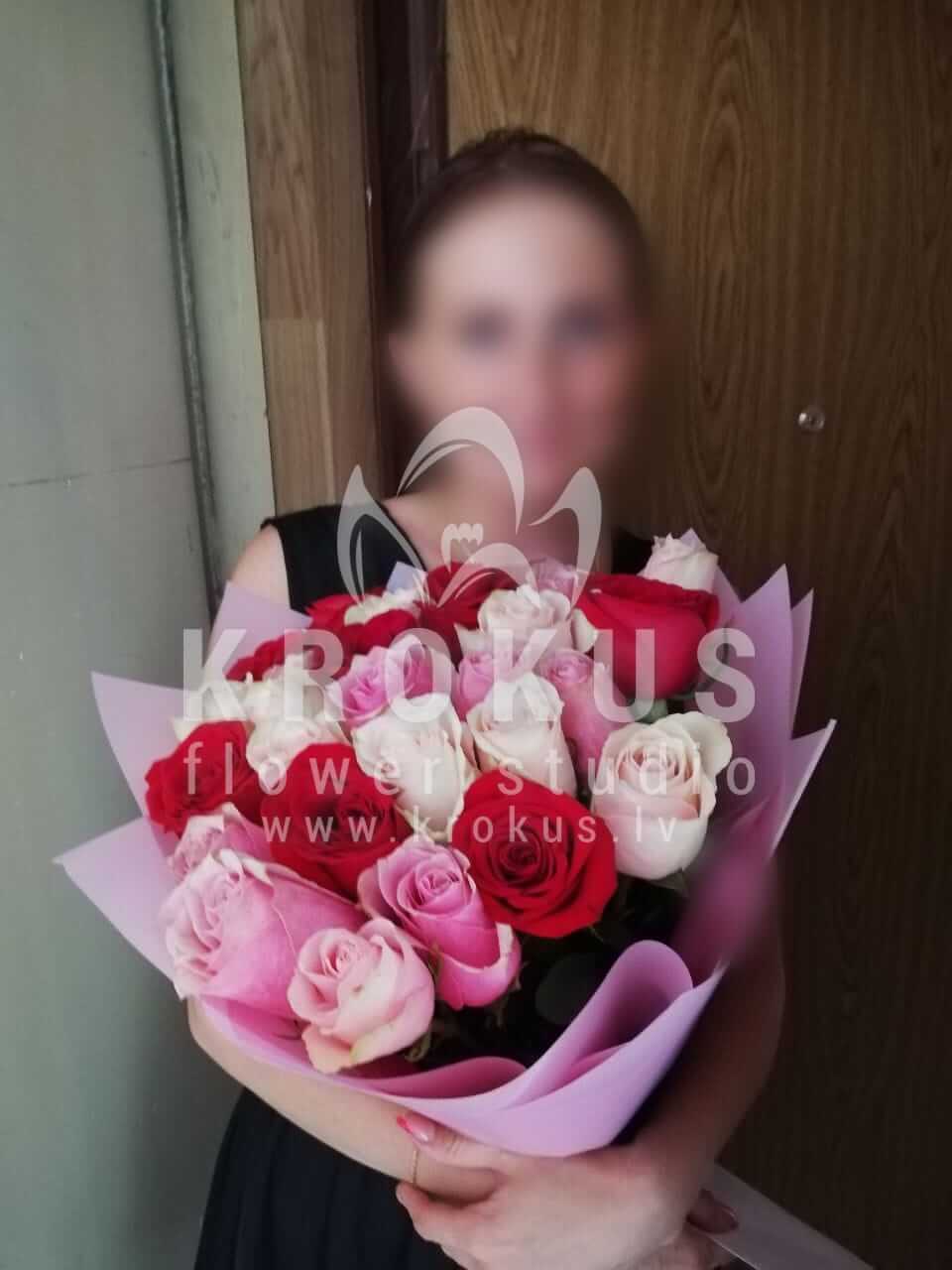 Доставка цветов в город Рига (розовые розыбелые розыоранжевые розыжелтые розыкрасные розы)